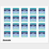 Name Template Happy Birthday Quadratischer Aufkleber (Blatt)