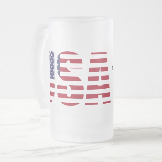 Name & Text auf Patriotic USA 16oz Mattglas Bierglas (Vorderseite Links)