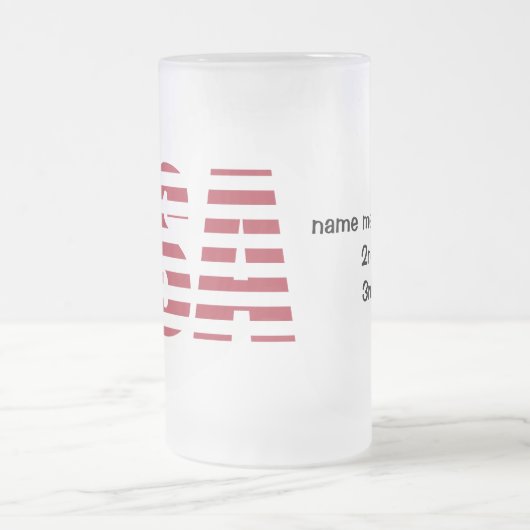 Name & Text auf Patriotic USA 16oz Mattglas Bierglas (Mittel)
