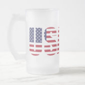Name & Text auf Patriotic USA 16oz Mattglas Bierglas (Links)