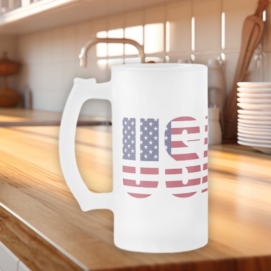 Name & Text auf Patriotic USA 16oz Mattglas Bierglas