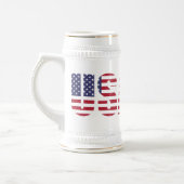 Name, Text auf US 22oz White Gold Stein Tasse (Links)