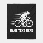 Name / Text Bicycle Speed Rider Racer White auf Fleecedecke (Vorderseite)
