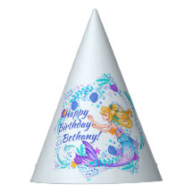 Name Text blonde Mermaid Blue Mauve Aqua Party hin