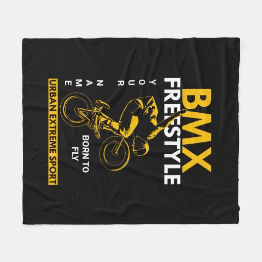 Name Text BMX Freestyle Urban Extreme Sport hinzuf Fleecedecke (Vorderseite (Horizontal))