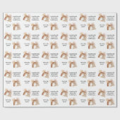 Name Text Boho Bear Rainbow Sun Animal Baby Shooun Geschenkpapier (Flach)