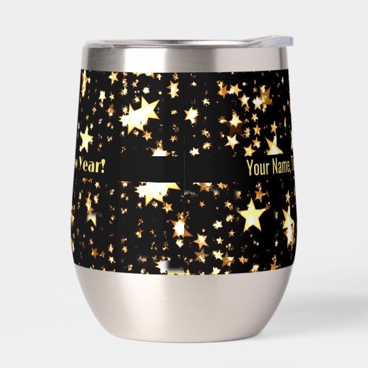 Name-Text glücklich Neujahr 11oz Edelstahl (Links)