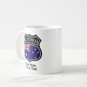 Name & Text hinzufügen - Australienflagge Kaffeetasse (Vorderseite Links)