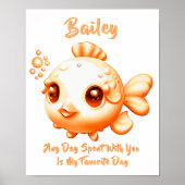 Name-Text hinzufügen, Baby Gold Fish Kinderzimmer  Poster (Vorne)