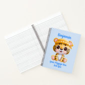 Name Text hinzufügen, Baby Tiger mit Hut Notizblock (Innenseite)
