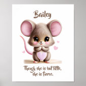 Name Text hinzufügen, BabyMaus mit großen Ohren au Poster (Vorne)