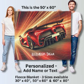 Name Text hinzufügen, dramatisches modernes Auto i Fleecedecke