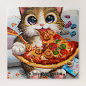Name Text hinzufügen, Funny Cat Big Eyes und Pizza Puzzle (Vertikal)