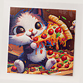Name Text hinzufügen, Funny Cat Holding Pizza Puzzle