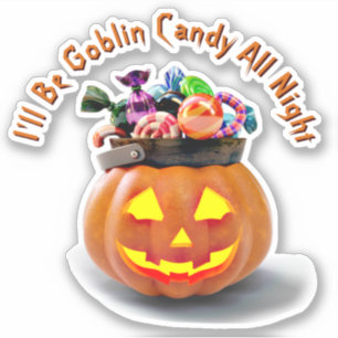 Name Text hinzufügen, Goblin Candy Die ganze Nacht Aufkleber