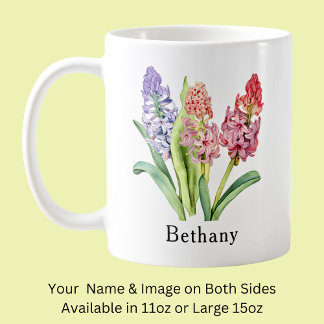 Name Text hinzufügen, Hyazinthenblumen, Rosa & Vi Kaffeetasse