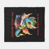 Name Text hinzufügen - kein BuchWurm als Buchdrach Fleecedecke (Vorderseite (Horizontal))