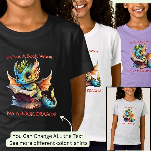 Name Text hinzufügen - kein BuchWurm als Buchdrach T-Shirt