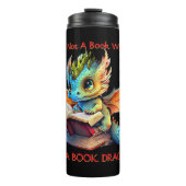 Name Text hinzufügen - kein BuchWurm als Buchdrach Thermosbecher (Vorderseite)