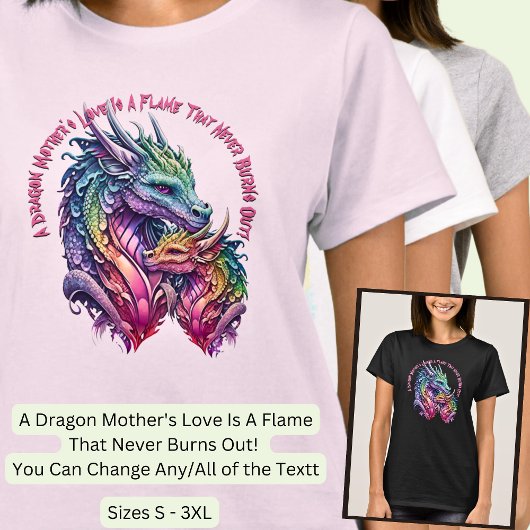 Name Text hinzufügen, Mutter und Baby Dragon T-Shirt