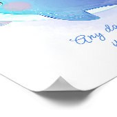 Name Text hinzufügen, Narwhal Whale & Baby Kinderz Poster (Ecke)