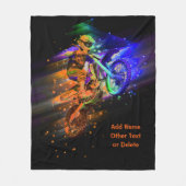 Name Text hinzufügen (oder löschen) Motocross-Bike Fleecedecke (Vorderseite)