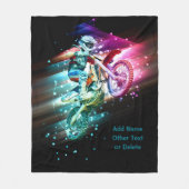 Name Text hinzufügen (oder löschen) Motocross-Bike Fleecedecke (Vorderseite)