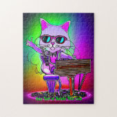 Name Text hinzufügen, Rock Star Cat Piano Musician Puzzle (Vertikal)