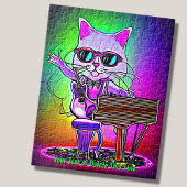 Name Text hinzufügen, Rock Star Cat Piano Musician Puzzle