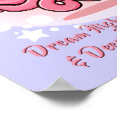 Name Text hinzufügen, Rosa Baby Octopus in Blase i Poster (Ecke)