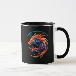 Name Text hinzufügen, wirbelnder rot-blauer Drache Tasse