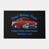 NAME TEXT Red Blue Frisierte Auto Classic Muscle C Fußmatte (Vorderseite)