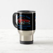 NAME TEXT Red Blue Frisierte Auto Classic Muscle C Reisebecher (Vorderseite Links)