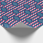 Name Text Red Blue White 4. Juli Striping Geschenkpapier (Ecke)