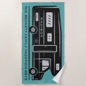 Name-, Text u. Farbecamper-Van-Badetuch Strandtuch (Vorderseite)