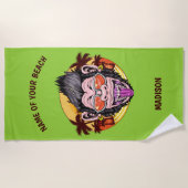 Name-, Text u. Farbestrand-Affe Strandtuch (Vorderseite)