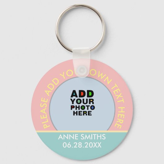 Name, Text und Sonderdatum, Foto Schlüsselanhänger (Rückseite)