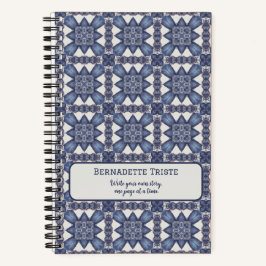 Name Text Wasserfarbe Abstrakt Geometrisches Muste Notizblock