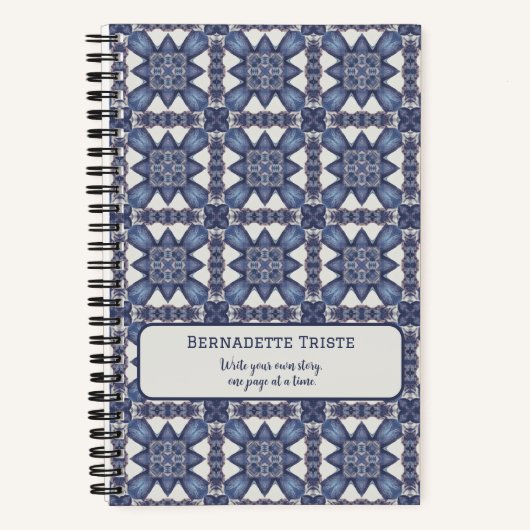 Name Text Wasserfarbe Abstrakt Geometrisches Muste Notizblock (Vorderseite)
