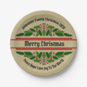 Name Text Weihnachten ändern 7" Pappteller (Vorderseite)