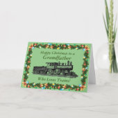 Name & Text-Zug Großvater Weihnachten Karte (Vorderseite)