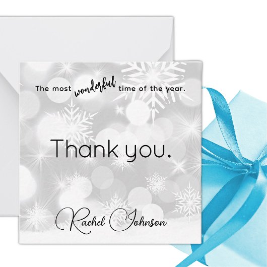 Name, Thank You Mini Christmas Gift Enclosure Card Mitteilungskarte