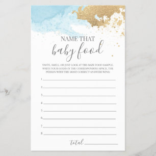Name That Baby Food Baby Shower Spiel Flyer