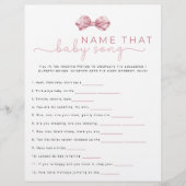 Name that Baby Song Game - Pink Coquette Baby Show Flyer (Vorne)
