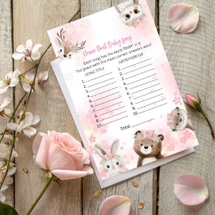 Name that Baby Song Game - Woodland Girl Theme