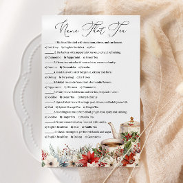 Name That Tea Christmas Tea Party Holiday Game