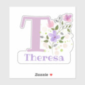 Name Theresa mit dem Letter T-Sticker-Ausschnitt Aufkleber (Blatt)
