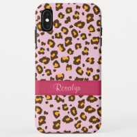 Name Tier Leopard Druck rosa braun 
