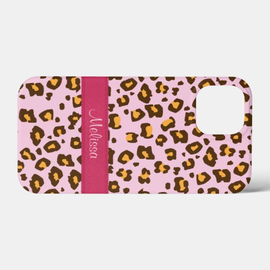 Name Tier Leopard Druck rosa braun Case-Mate iPhone Hülle (Rückseite (Horizontal))