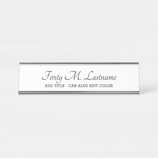 Name Titel Kalligrafisches Skript - Formales Führu Schreibtischnamensplakette (Vorderseite )